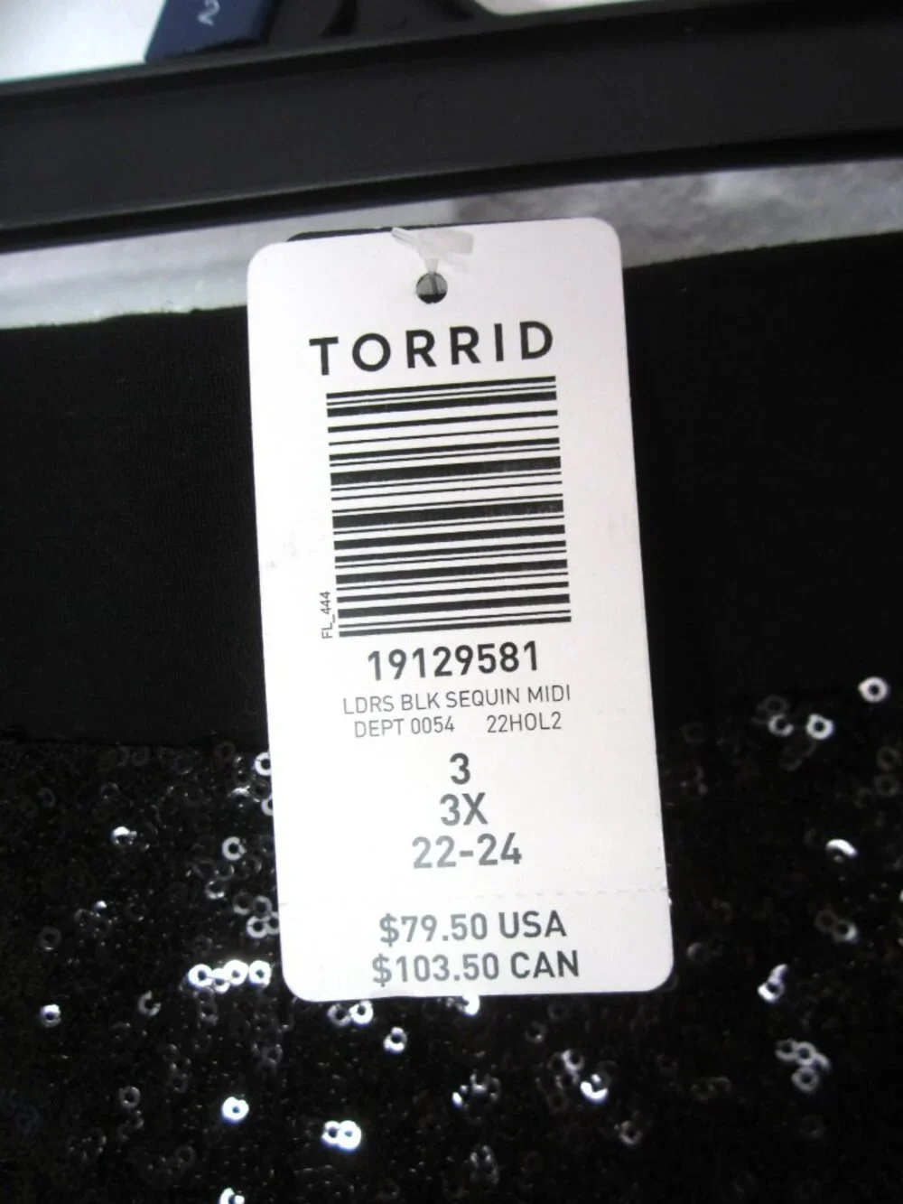 Torrid NEW Size 3X 3 22 24 Black Stretch Midi Sequin Pencil Skirt Lined Knee Lng
